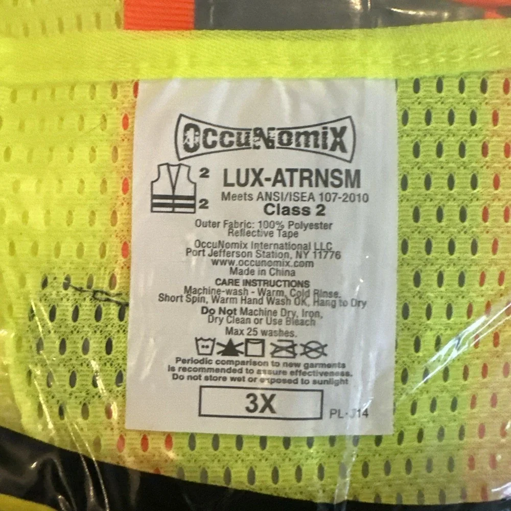 OccuNomix LUX-ATRNSM Classic Mesh Two-Tone Surveyor Safety Vest 3X Class‎ 2 NEW